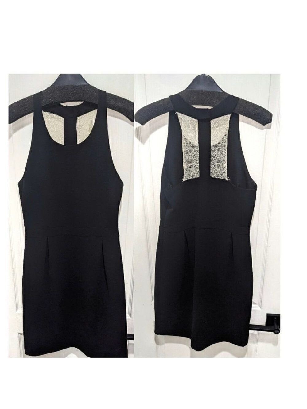{flawed} Sandro | Black sheath dress with lace inset